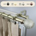 Kd Encimera 1 in. Wicker Double Curtain Rod with 120 to 170 in. Extension, Gold KD3717543